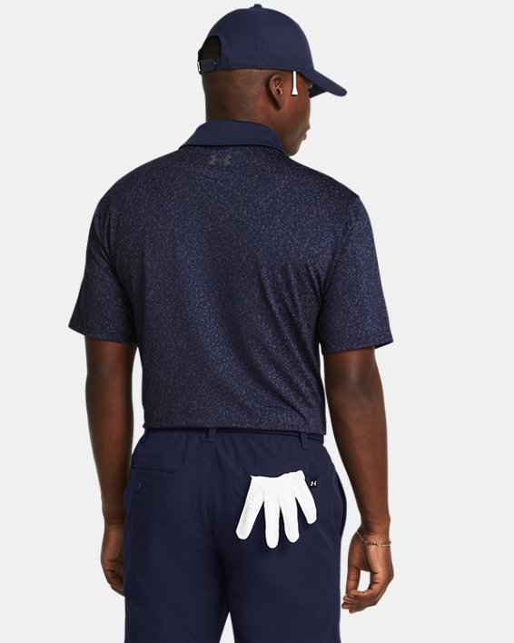 เสื้อโปโล UA Playoff 3.0 Coral Jacquard สำหรับผู้ชาย in Blue image number 1